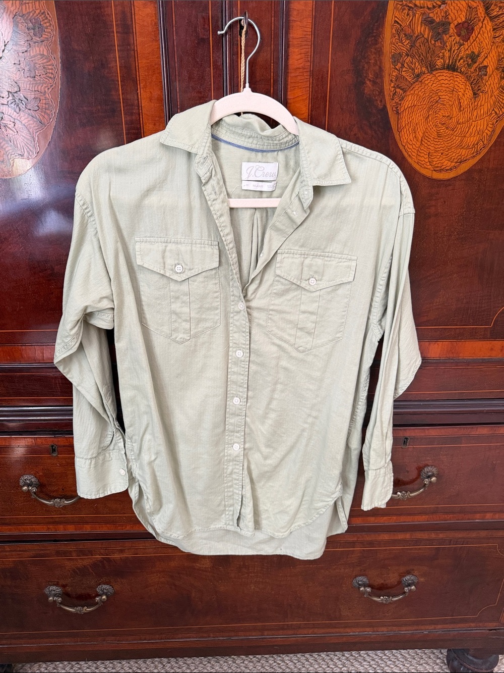 J Crew Casual Button-Down Shirt in Sage Green